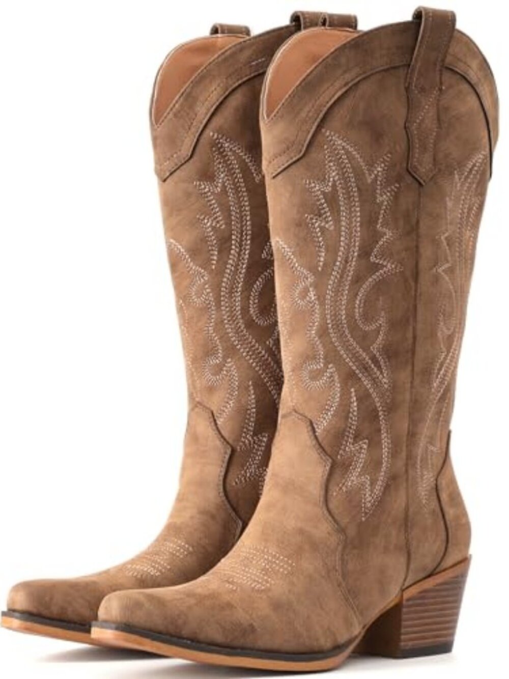 Cowboy Boots For Women Western Cowgirl Boots Mid Calf Snip Toe